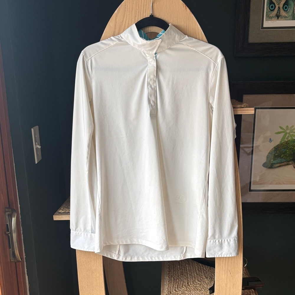 Women’s Essex Classics White Long-Sleeve Buttoned Riding Show Shirt XL